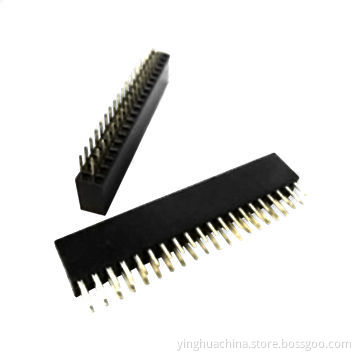 Female Header, 2.54mm Pitch Straight Dual-row, Height of 8.6mm, Tin/Gold Flash/Selective Gold 2812